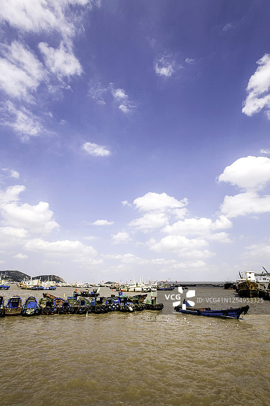 中国，四角岛的渔船图片素材