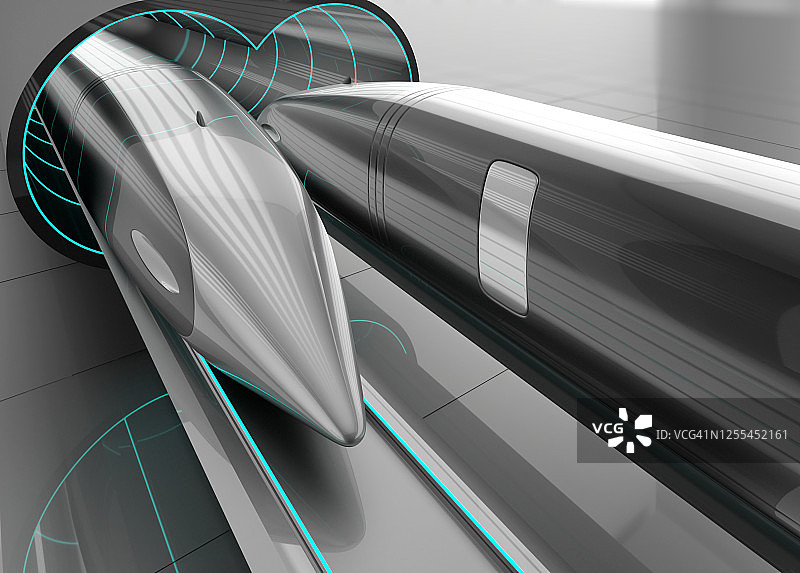 隧道中的高速列车，例证图片素材