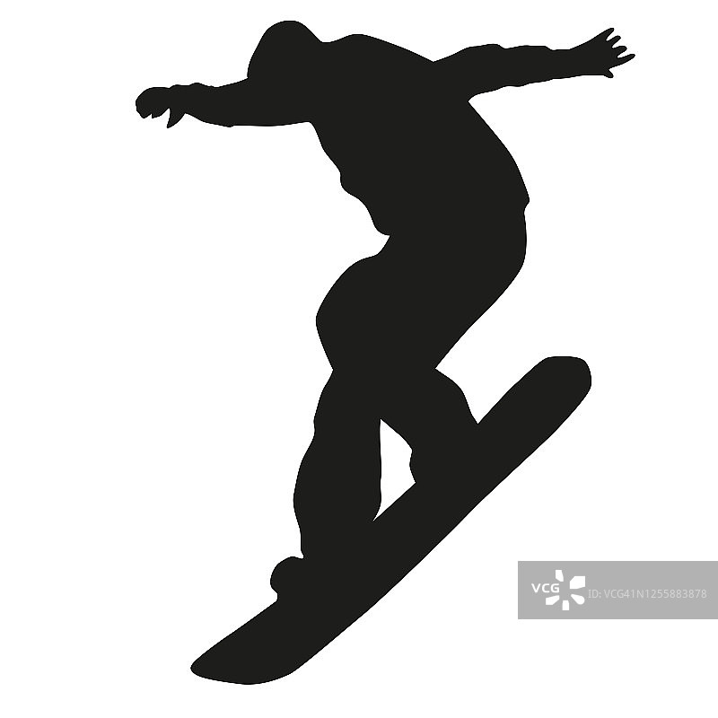 滑雪轮廓。向量的运动员图片素材