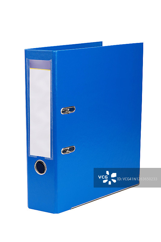 蓝色办公文件夹，用于在白色背景上隔离的文件图片素材