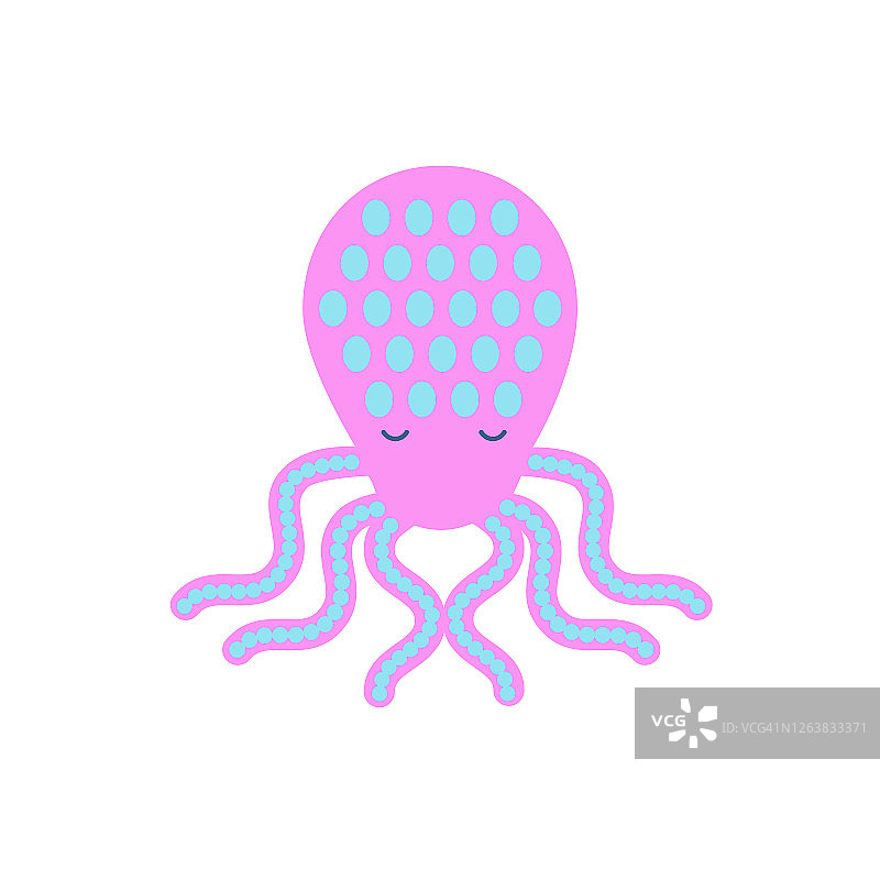 一只章鱼孤立在白色的背景上。图片素材