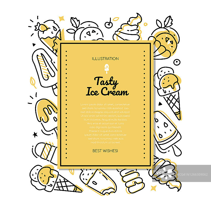 美味的冰淇淋系列设计风格横幅图片素材