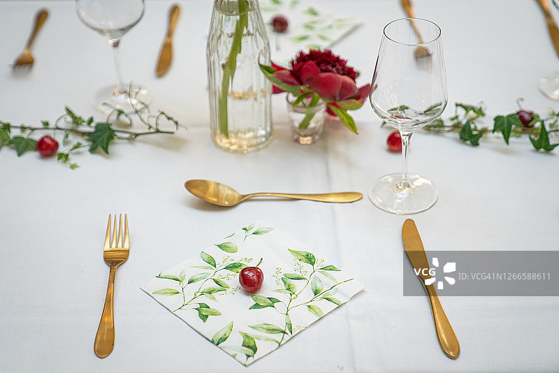 挪威奥斯陆精致的餐桌近景图片素材