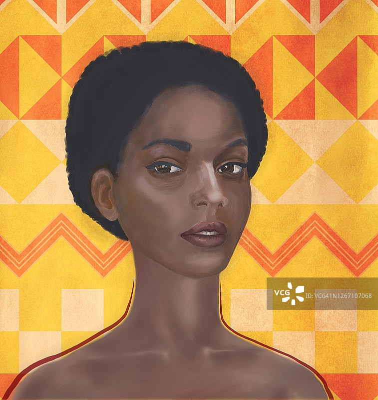 一个非洲类型的妇女法拉希的生动肖像图片素材