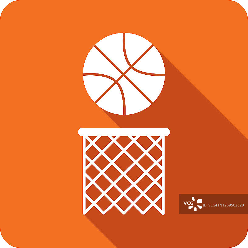篮球在Hoop图标剪影图片素材