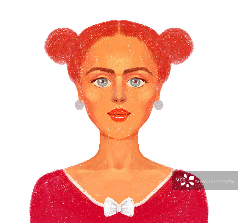 一个红头发女孩的肖像图片素材
