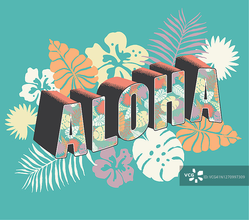 Aloha从夏威夷装饰字体明信片排版设计图片素材