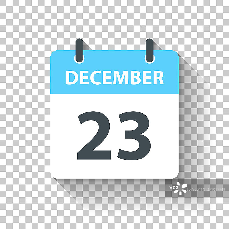 12月23日-每日日历图标在平面设计风格图片素材