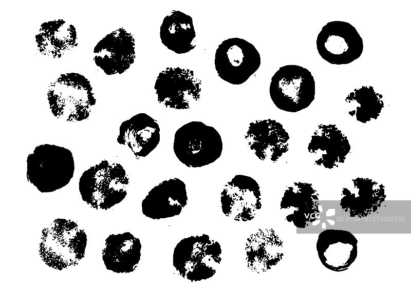 矢量黑白设置与墨水飞溅，斑点和笔触Grunge纹理元素设计背景。图片素材