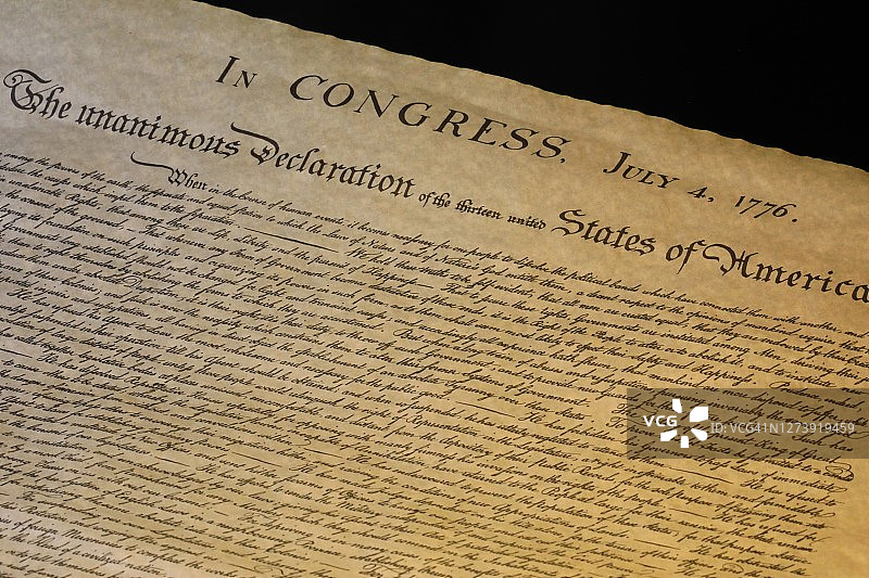 独立宣言，美利坚合众国图片素材