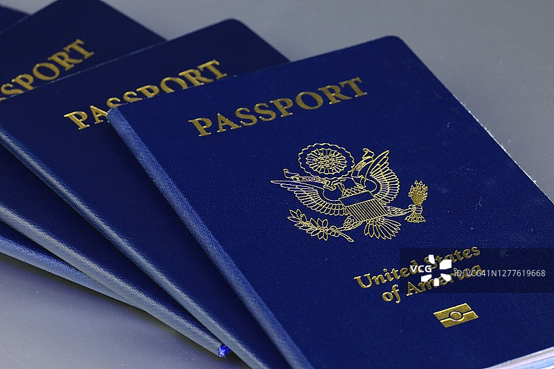 多本美国护照图片素材