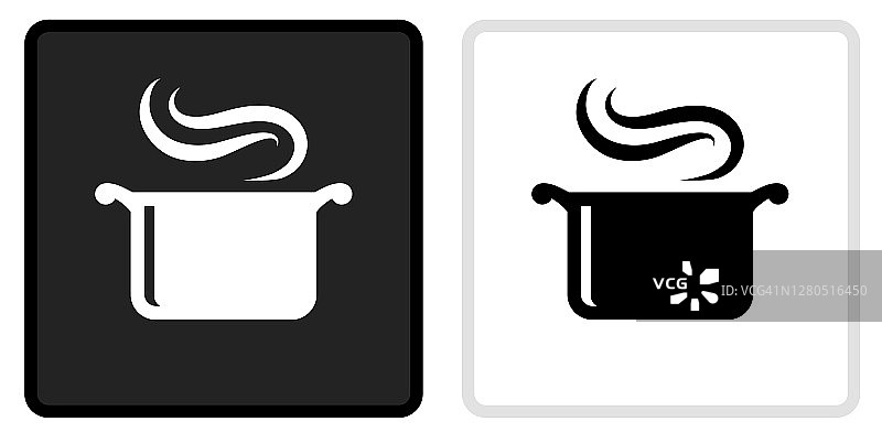 蒸汽锅图标上的黑色按钮与白色翻转图片素材