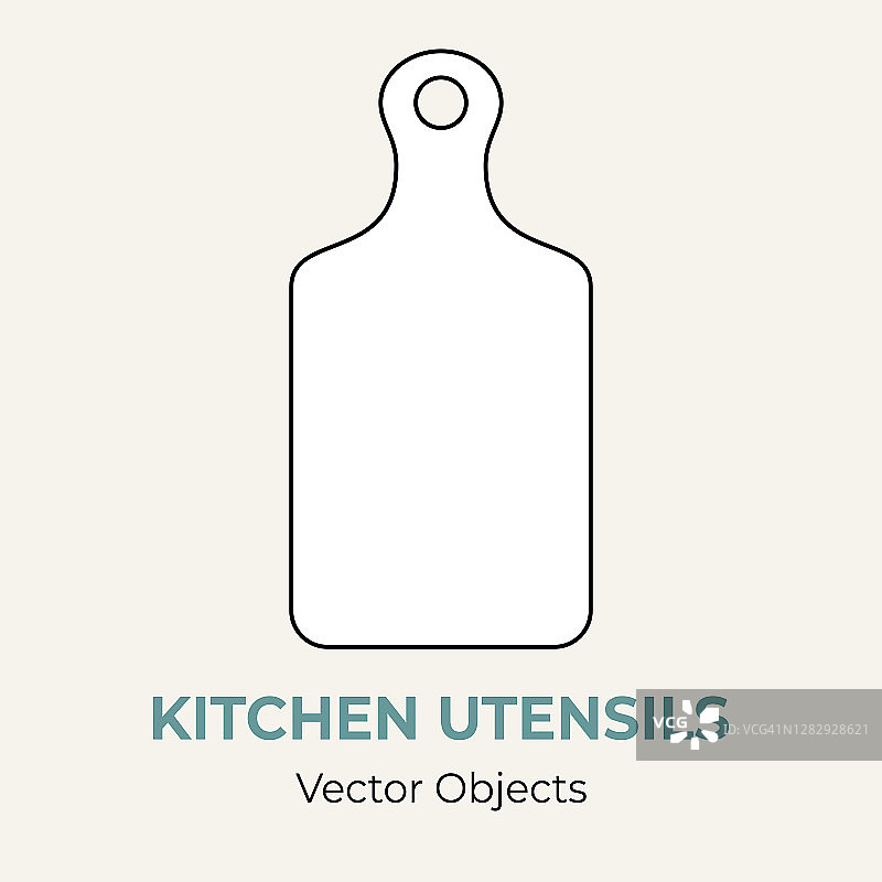 切菜板炊具简单形式矢量插图。矢量线插图孤立的标志图标餐厅图片素材