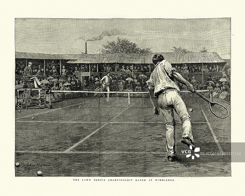 维多利亚草地网球比赛，1888年温布尔登锦标赛图片素材