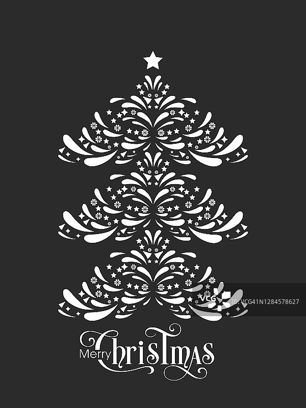 为庆祝基督教社区的节日，以圣诞树装饰圣诞快乐。图片素材