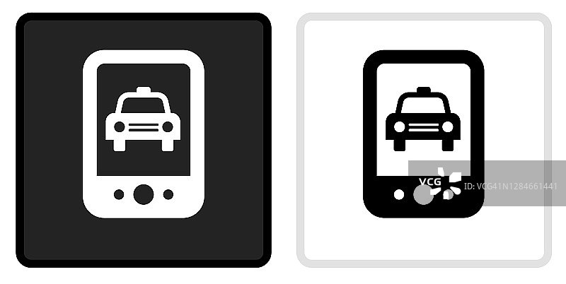 出租车电话图标上的黑色按钮与白色翻车图片素材