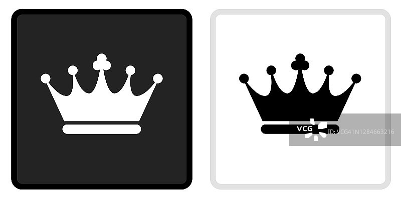 皇冠图标上的黑色按钮与白色翻转图片素材