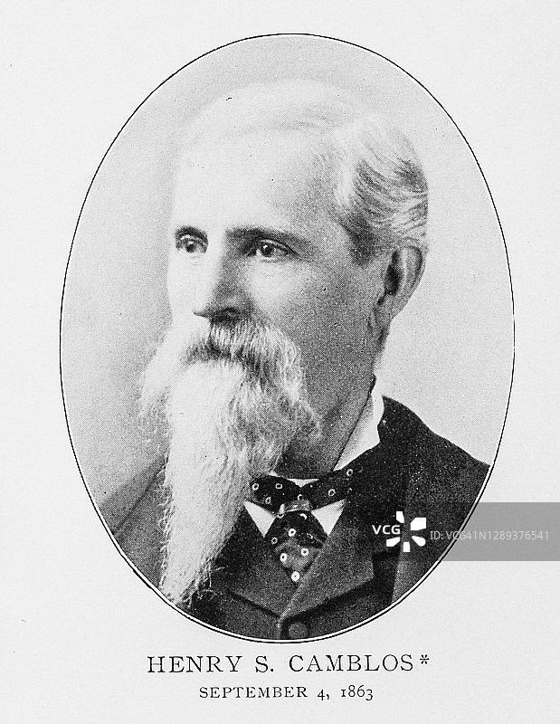 19世纪纽约证券交易所的重要人物肖像:亨利S坎布洛斯图片素材