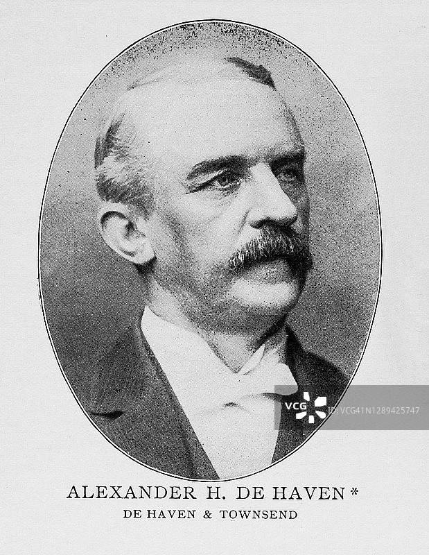 19世纪纽约证券交易所的重要人物肖像:亚历山大H德哈芬图片素材