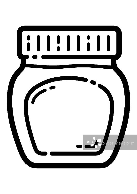 果酱罐平面图标孤立在白色背景图片素材