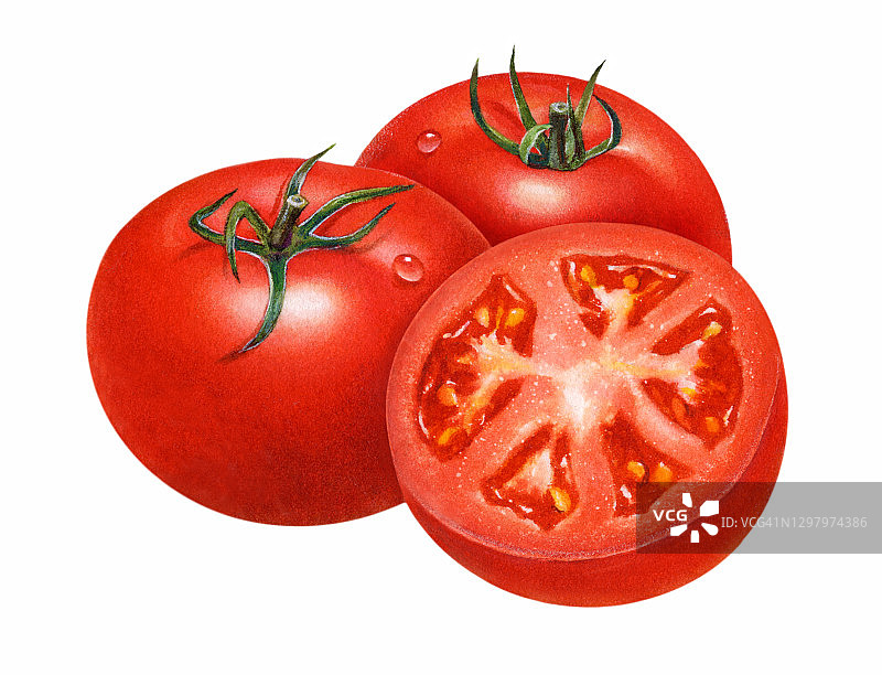 西红柿和一半图片素材