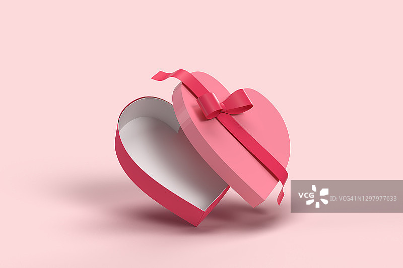 心形礼物盒的3d效果图图片素材