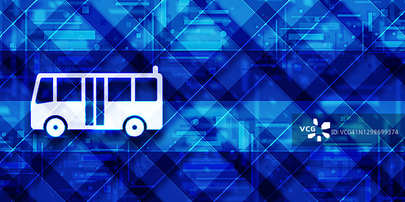 巴士图标现代玻璃蓝色旗帜背景图案插图图片素材