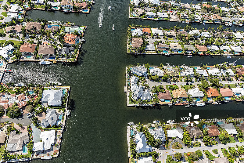 南佛罗里达海岸住宅天线图片素材