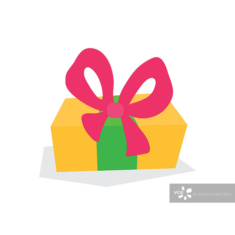 惊喜礼物，惊喜礼盒，生日庆祝，特殊礼品袋，忠诚奖励，奇迹礼物矢量图标，平面插图图片素材