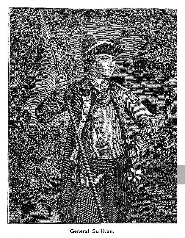 约翰·沙利文将军的肖像，独立战争中的爱尔兰裔美国将军图片素材