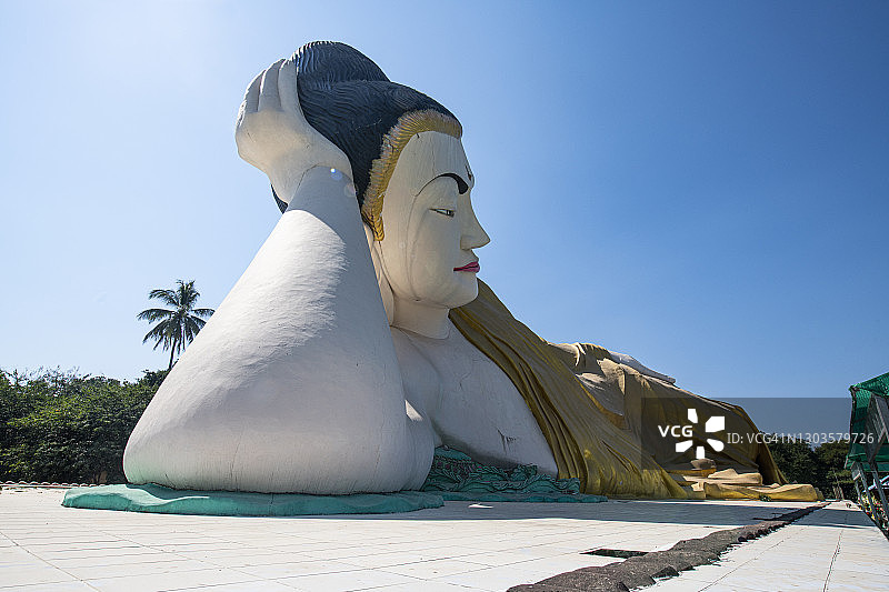 卧佛，瑞威大昂寺，巴果，缅甸，亚洲图片素材
