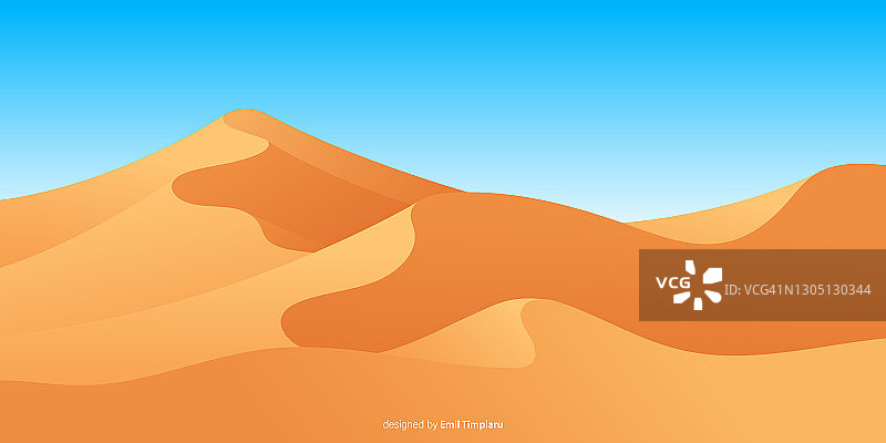 沙漠景观背景矢量设计插图图片素材