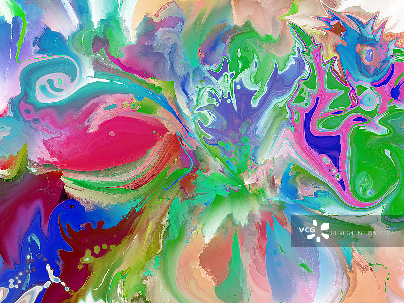 液体绘画运动，抽象艺术花卉图案图片素材