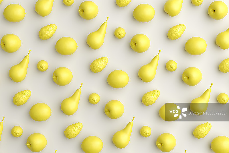 黄色水果的三维渲染图片素材
