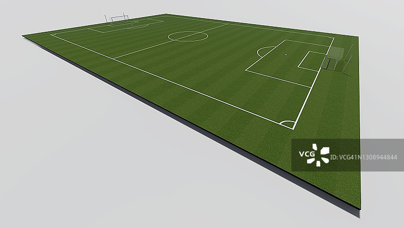 足球场孤立的白色背景3D渲染图片素材