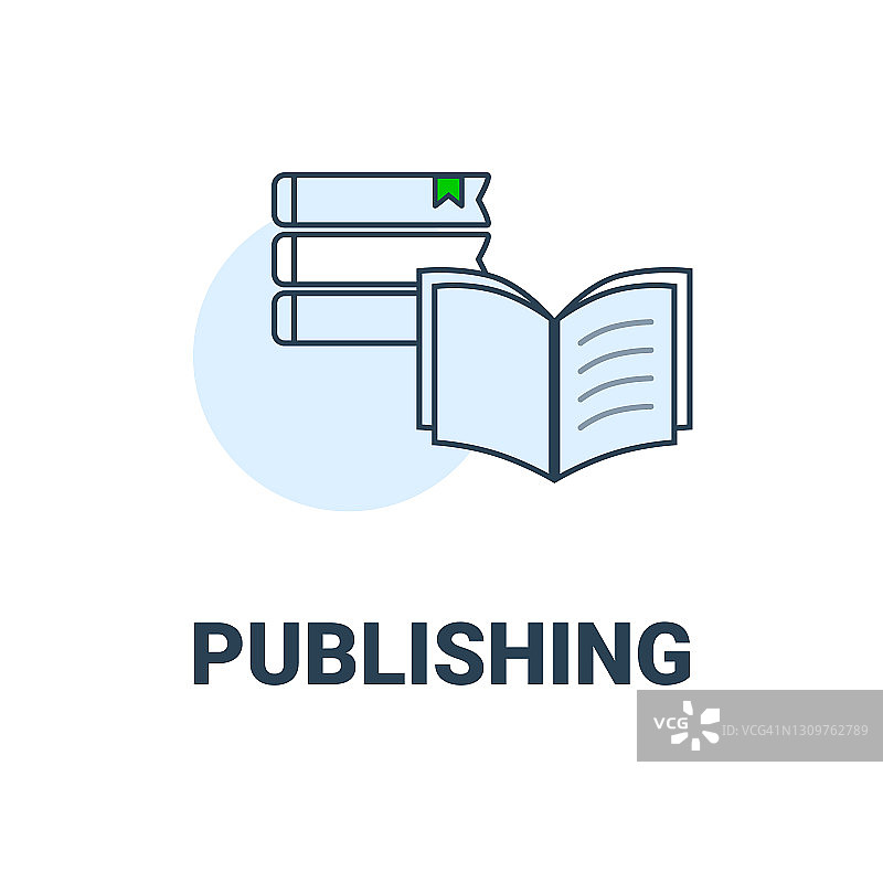 出版业图标。简单的矢量插图的书。可以作为一个网站的标志或图标使用。图片素材