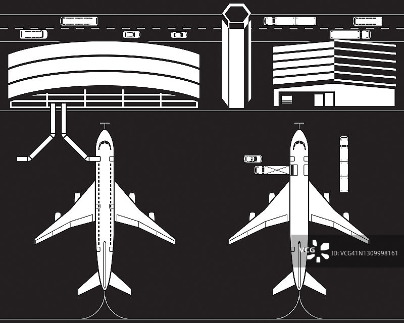 机场的客货飞机图片素材