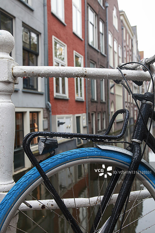 特写自行车在阿姆斯特丹图片素材