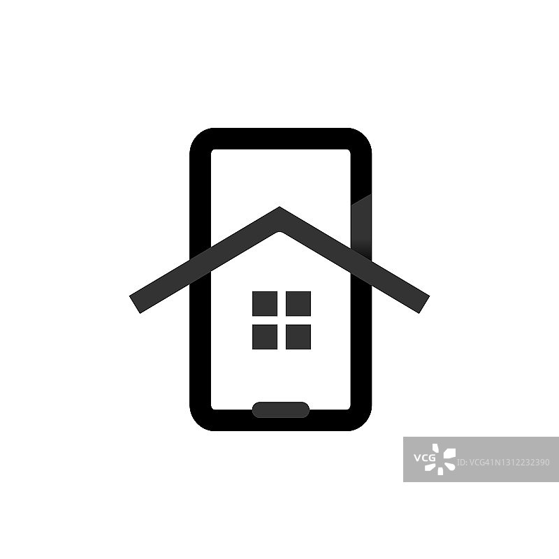 插图向量图形的房屋应用程序标志图片素材