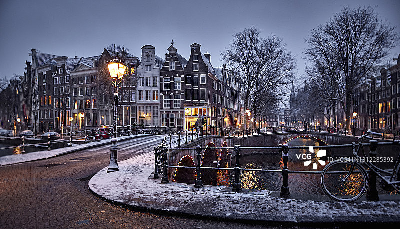阿姆斯特丹在雪图片素材
