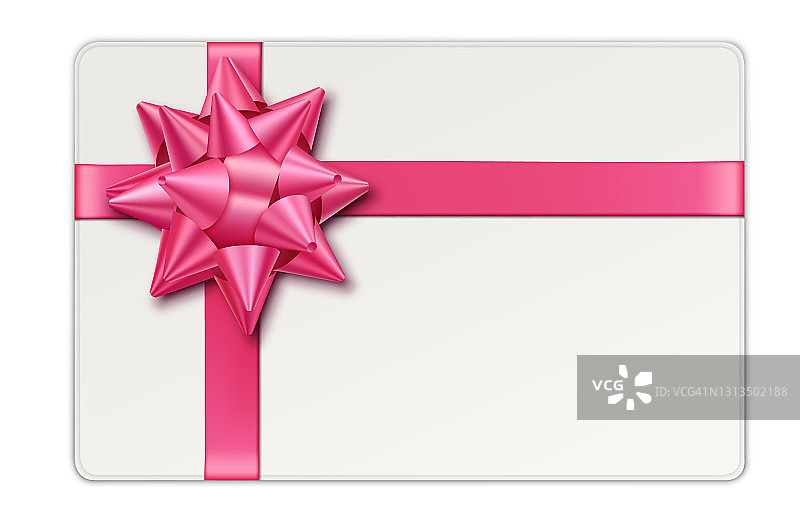 礼品卡粉红色的礼物蝴蝶结和丝带图片素材