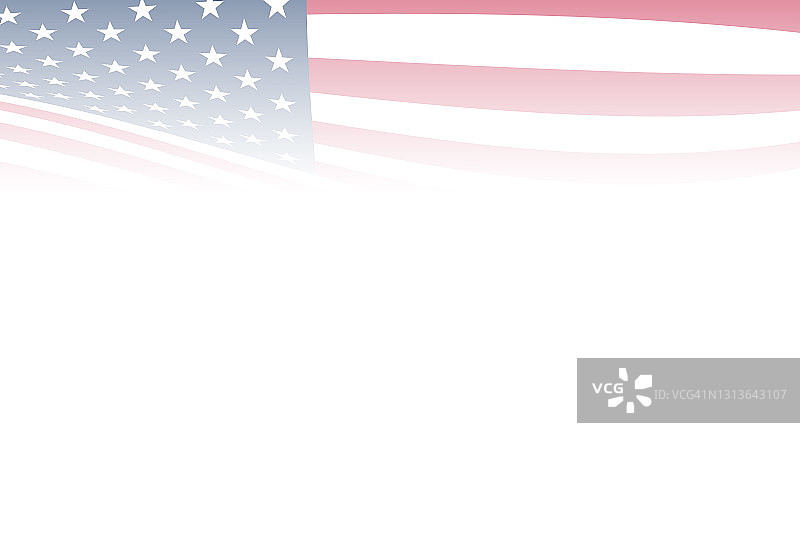 顶部边界旗帜渐变淡出美国国旗插图图形幻灯片卡图片素材