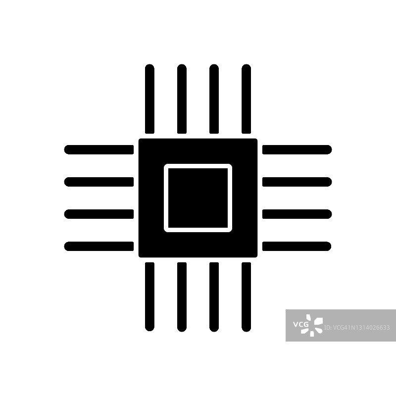 电子微型零件黑色字形图标图片素材