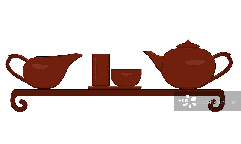 中国的茶具。茶道上的菜。图片素材