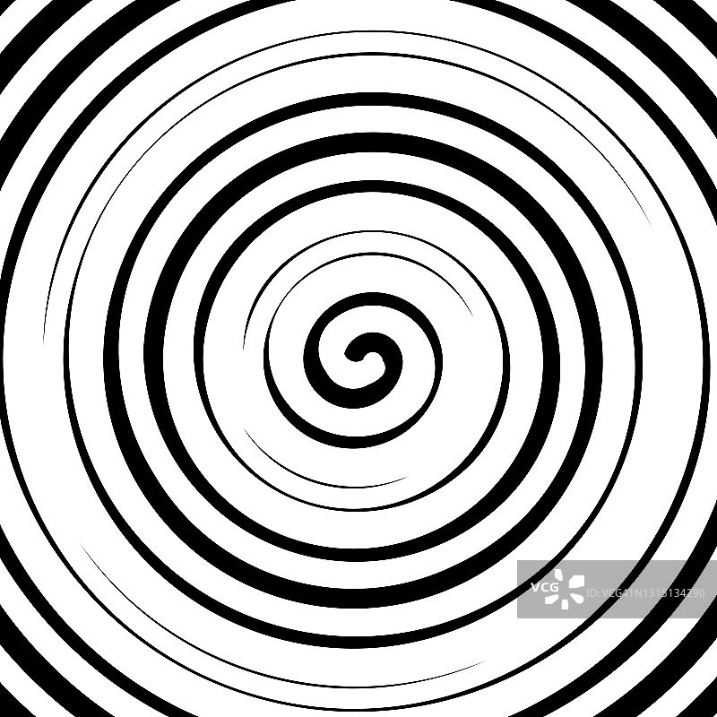漩涡催眠黑白螺旋。单色的抽象背景。矢量平面几何插图。模板设计横幅，网站，模板，传单，宣传册，海报图片素材