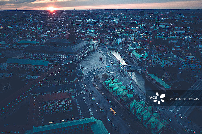 哥本哈根城市景观:克里斯琴堡宫殿图片素材