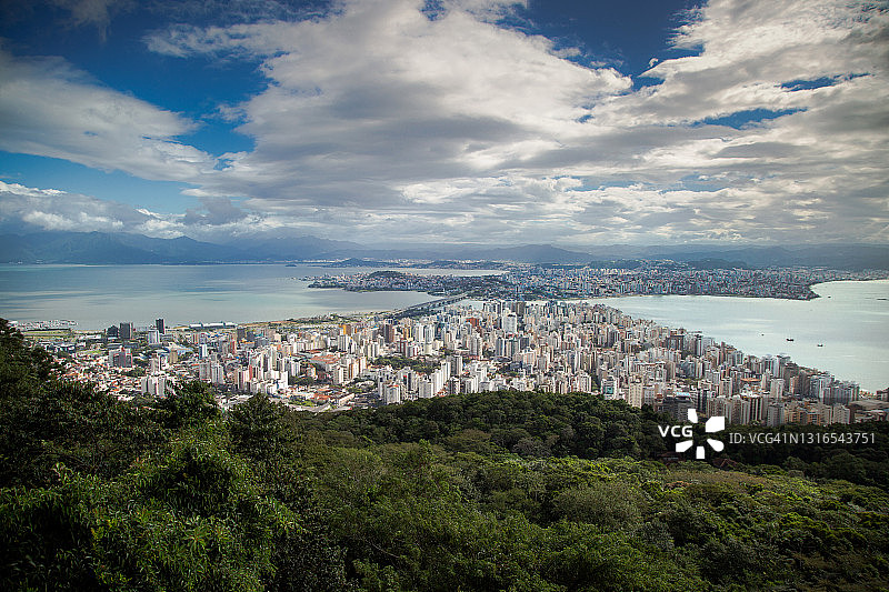 Florianópolis鸟瞰图。图片素材