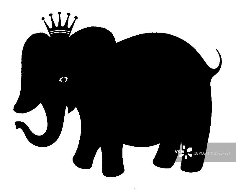 大象戴着皇冠图片素材