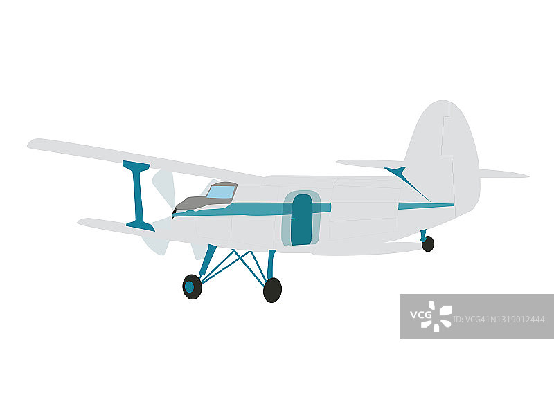 复古飞机在白色背景上孤立飞行。小旧飞机图标，矢量eps 10图片素材