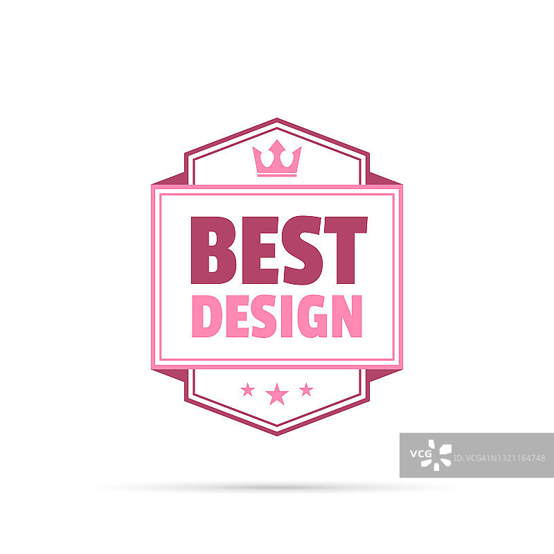 时尚的粉色徽章-最佳设计图片素材